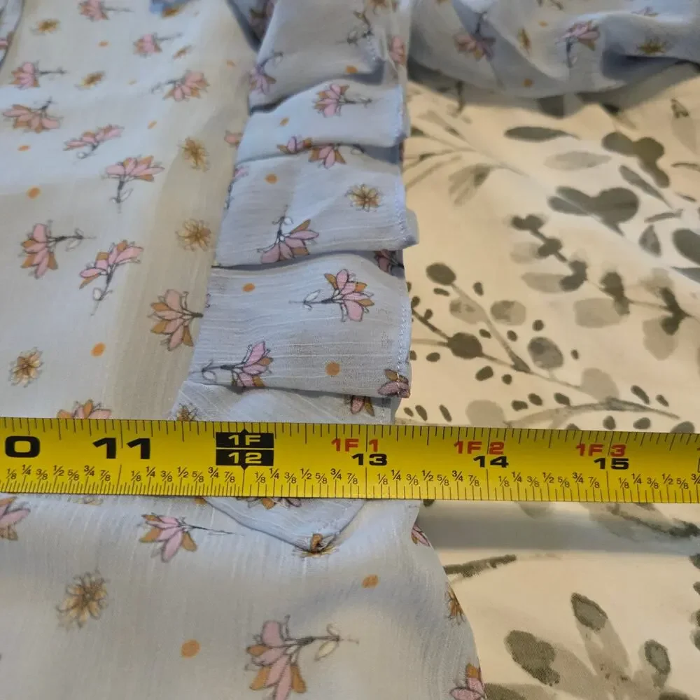 Endless rose Sheer baby blue floral Fairy Pleated tiered Cottagecore Sz Small - Picture 10 of 13